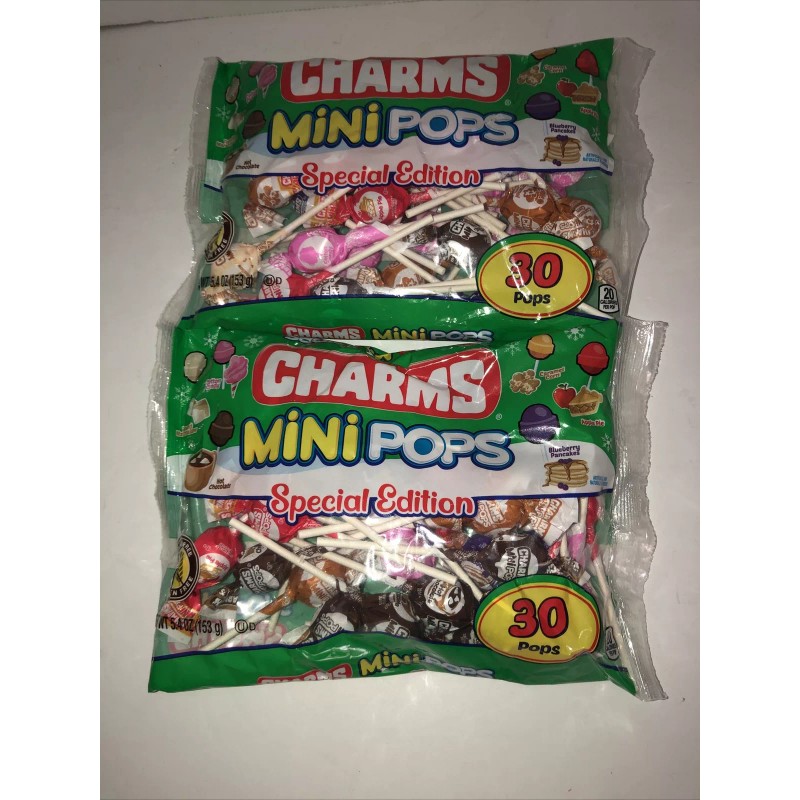 Charms Christmas Lollipops Mini Pops-SPECIAL EDITION Charms Sucker Candy-2 Bags