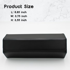 Watch Travel Hexagon Case Portable Organizer - Luxury Watch Hexagon Travel Box Recycled Leather Watch Storage and Display for Men and Women(3Slot-Black)