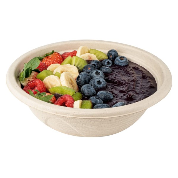 Restaurantware Pulp Tek 25 Ounce Bagasse Bowls 100 Round Sugarcane