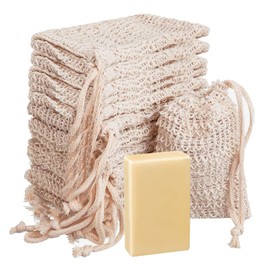 15 paquetes de bolsas para jabón, bolsas naturales de sisal para ahorrar jabón de TACYKIBD con cordón, bolsa exfoliante para jabón para secado con esp