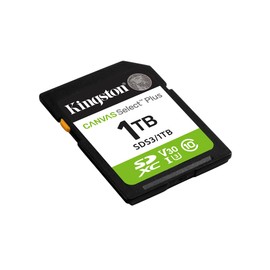 Kingston Canvas Select Plus SD Memory Card 1TB SDXC Gen3 150MB/s C10 UHS-I U3 V30 - SDS3/1TB