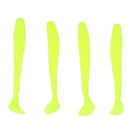 50 Pcs 5cm Soft Plastic Fishing Lures - T Tail Grub Worm Baits (Yellow)