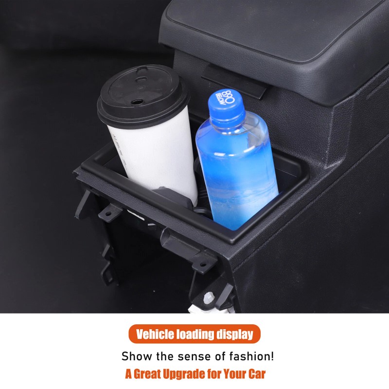 car-king888 ABS Matt Black Front Beverage Cup Holder Frame Trim
