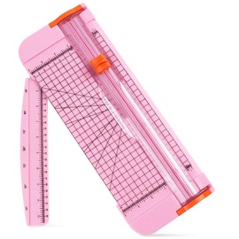 A4 Size Paper Cutter with Scale, 15 Inch x 5.6 Inch Pink Paper Guillotine for Coupon, Label, Cardstock, and Scrapbooking Craft for Office and Home (Pink)