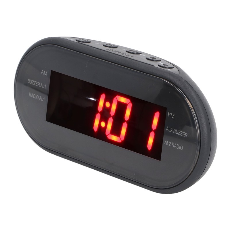 Digital Alarm Clock Bedroom Large Display AM FM Radio LED