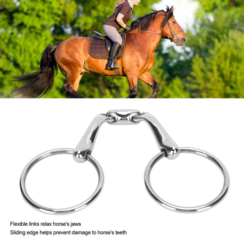 O Ring Horse Bits Flexible Linking Polished Stainless Steel Horse