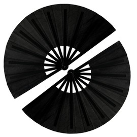 13inch Large Rave Fan Popping Fan Clacking Fans for Line Dancing,Hand Fans for Women Foldable,Boots on The Ground Fan,Portable for Outdoor,Wedding,Party,Decoration(Black,2 Packs)