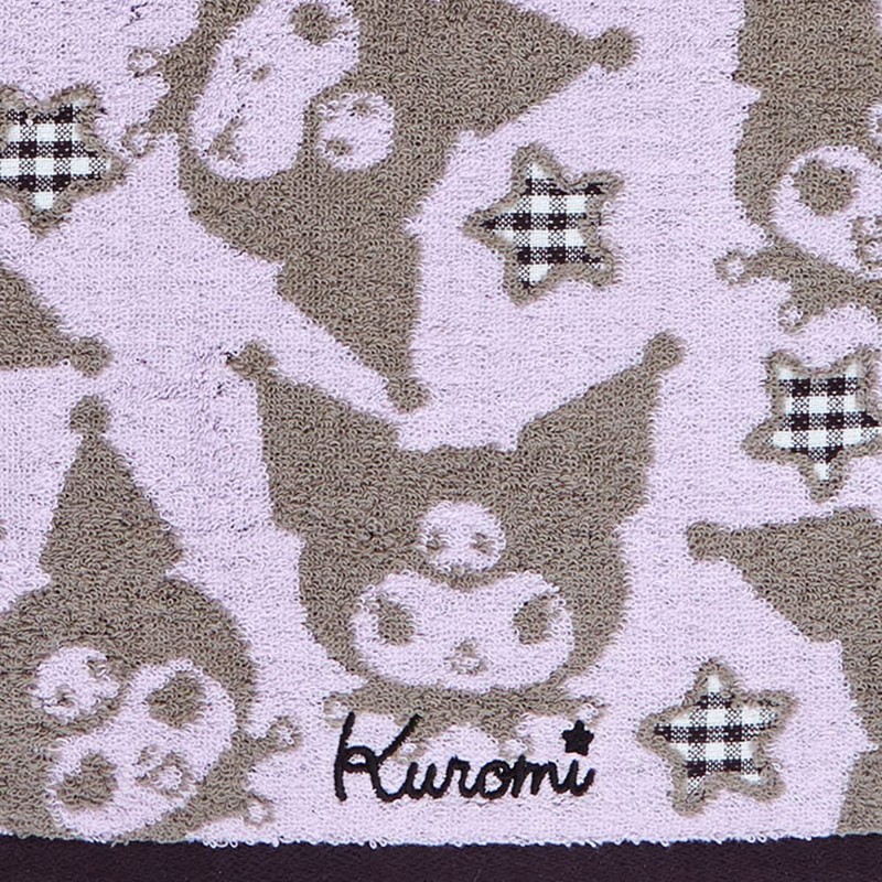 Sanrio 801186 Kuromi Face Towel, Antibacterial, Odor-Resistant, Black