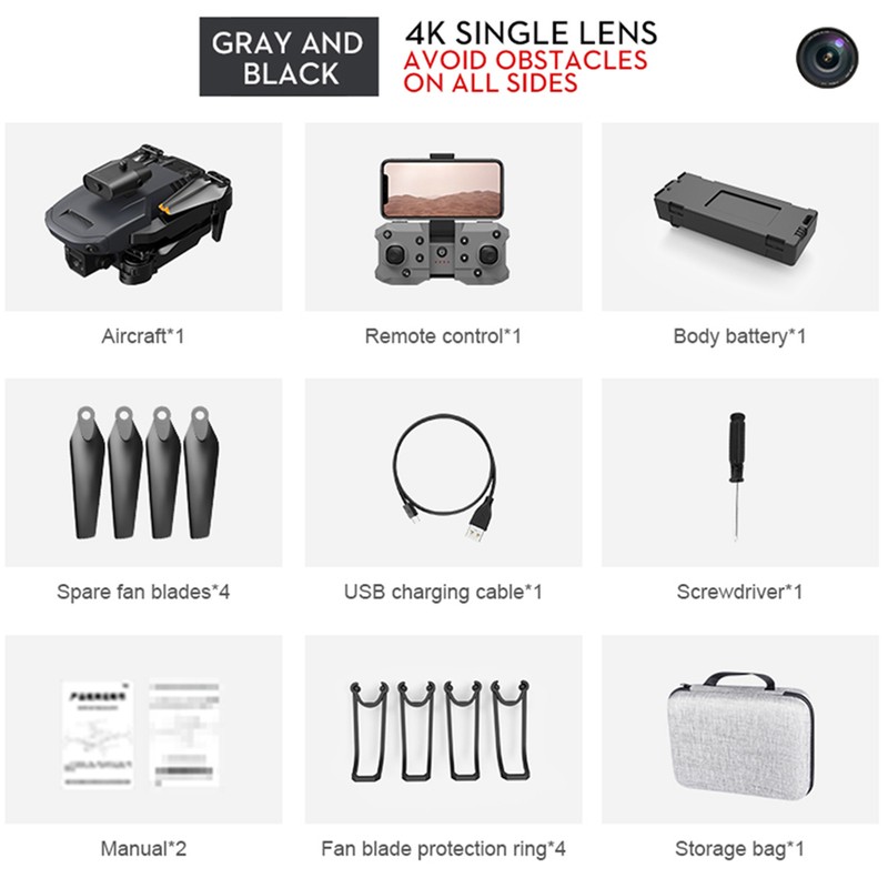 K6 All Sides Obstacles Avoidance Drone Aerial Photography Folding Quadcopter