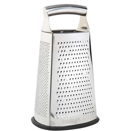 BUTLERS Menuett Square Grater, Vegetable and Parmesan Grater, Stainless Steel, Kitchen Grater with Non-Slip Base, Dishwasher Safe