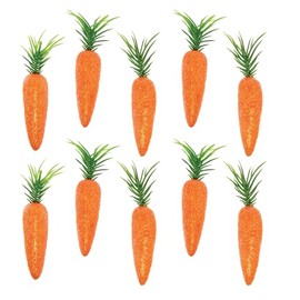 Widdle Gifts Ltd Easter Decorations, Bonnet Arts and Crafts, Egg Hunt - 12 Pk Glitter Carrots 1035, Orange, 5x1