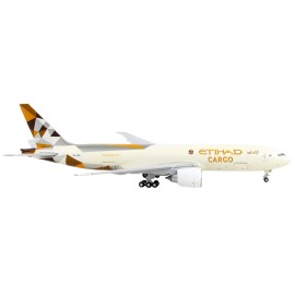 DCD Boeing 777F Commercial Aircraft Diecast Model Etihad Cargo Beige Graphics 1/400 Scale Interactive Series Airplane Toy