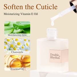 Double Rhythm Cuticle Remover Cuticle Softener for Nail Care,Hydrating, Softener Cream for Dry Manicures,Brittle Nails,Hang Nails + Dry Cuticles 0.5 Fl Oz