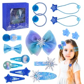 Pack of 15 Hair Accessories Girls Hair Clips Girls Cartoon Theme Hair Accessories Headband Hair Clips DIY Hair Clip Butterfly Children's Jewellery Make 4 Years with Bow and Snowflakes