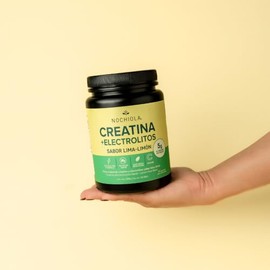 NOCHIOLA Creatina con Electrolitos, Sabor Lima-Limón, 5g Creatina por Porción, Sin Azúcar, Endulzado con Stevia, 300g, 30 Porciones