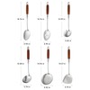 Stainless Steel Kitchen Utensils Set with Wood Handle, 18/10 Metal