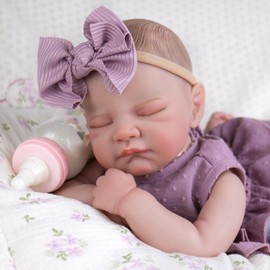 UOFTKIZ Realistic Newborn Reborn Baby Dolls - 20" Lifelike Girl Baby Dolls, Sleeping Newborn Baby Doll Cloth Body, Gift for Kids 3+, Grandma, New-Parents, Collectors