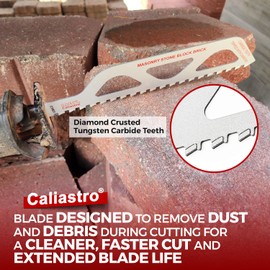 Caliastro 12-Inch Brick, Masonry, Porous Concrete, Engineered Stone Cutting Reciprocating Saw Blade - 2 Pack