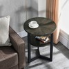 JESONVID Round End Table with Storage Shelf, 19.29in Circel Accent