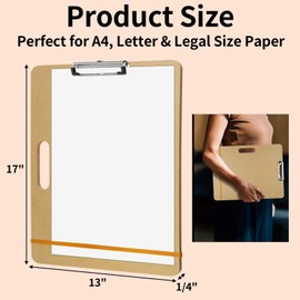 13" x 17" Sketch Drawing Board, with Handle, Sturdy Clip and Rubber Band