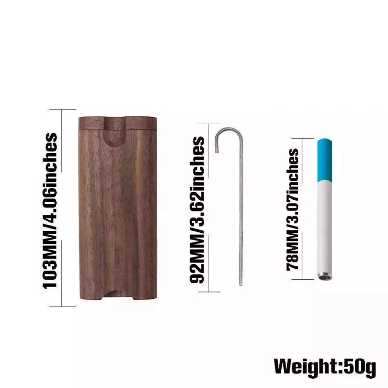 Premium Teak 4.08" x 1.68" Wooden Dugout Ceramic One Hitter