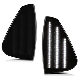 VIPMOTOZ Full LED Front Smoked Corner Turn Signal Side Marker Light Compatible With 2006-2010 Compatible with Dodge Charger Chrome Housing Smoked Tinted Lens Pair Set