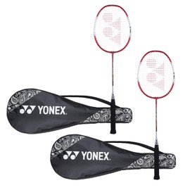 Yonex ZR 100 Light Aluminum Blend Badminton Racquet with Full Cover, Set of 2 (Red/Red)