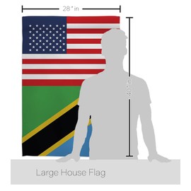 Americana Home & Garden Tanzania US Friendship House Flag Regional Nation International World Country Particular Area Decoration Banner Small Garden Yard Gift Double-Sided, Made in USA