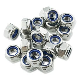 MeHurr M12 Stainless Steel A2 V2A Pack of 10 Self-Locking Nuts, Hexagonal Nuts Locking Nuts DIN 985, Nut Rustproof, Niro Stop Nut for Screws