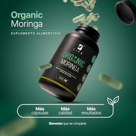 B Life Moringa Orgánica 240 Cápsulas | 1000mg por Porción | Superalimento | Potenciado con Cromo y Vitamina D3 | Organic Moringa.