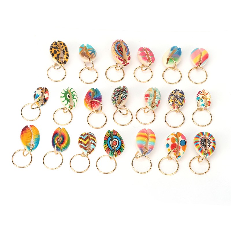 20pcs Shell Dreadlocks Ring DIY Cute Exqusite Hair Braiding Pendant