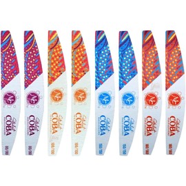 Limas para Uñas Acrílicas Studex COBA, Set de 8 Piezas, Granos 80/80, 100/100, 150/150, 180/180, Diseño Colorido con Puntos y Rayas