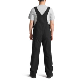HISEA Mens Flex Canvas Bib Overalls, Men's Relaxed Fit Lightweight Stretch Work Overall with Adjustable Straps and Pockets Black