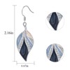 Vurotry Leaf-Shaped Dangle Earrings, Enamel and Crystal Accents, 2.16 inch