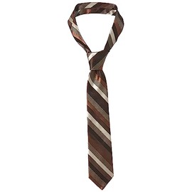 Stacy Adams Men's Microfiber Stripped Tie Set, Brown, One Size