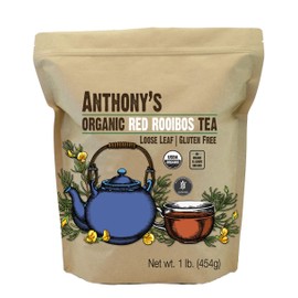 Anthony's Organic Red Rooibos Loose Leaf Tea, 1 lb, Gluten Free, Non GMO, Non Irradiated, Keto Friendly