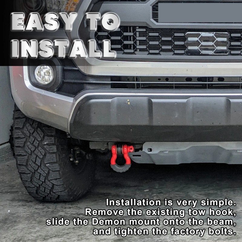 YIYITOOLS Front Demon Tow Hook Mounting Bracket with 3/4" Shackles