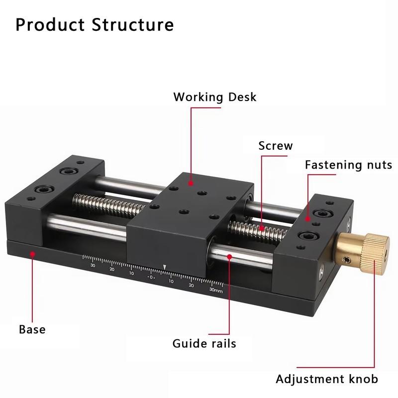 CNC Sliding Table, X/Y Axis Linear Stage Actuator, 75mm Stroke