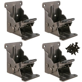 CHEUKYIU Pack of 4 Folding Hinge, Table Legs, Hinge, Folding Brackets, 0-90 Degrees, Self-Locking Locking Table Legs with Screws, Load Capacity 80 kg for Table Leg, Footboard, Workbench