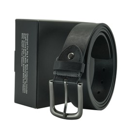 BelePala Men's Belts Leather Big and Tall Belts for Men Dress Jeans 36 to 82 IN, Dress Black, 55"(Waist: 48"-51")