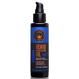 GIBS Grooming - Voodoo Prince Beard, Hair & Tattoo Oil (4 fl oz) - Softens, Strengthens, Protects - Skin Moisturizer - Vitamin C - UV Shield - BFD Size - Beard Oil, Hair Care, Skin Care - Made in USA