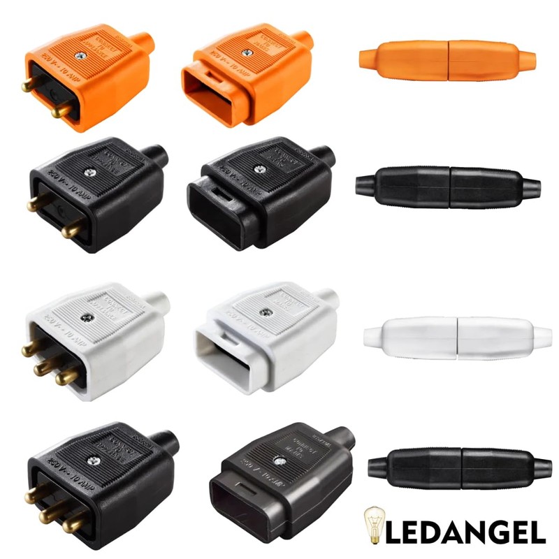 LEDANGEL Inline Plug Socket Connector Set – 2-Pin & 3-Pin