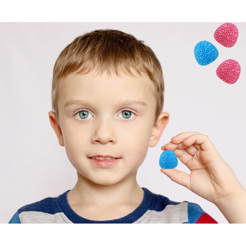 Fruidles Berry Gummy Candy, Nonpareils Coated (Blue & Pink Berry,