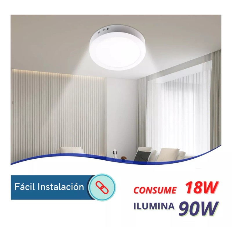 Tianlai Lampara Led De Sobreponer 18w Plafón Pack 10 Piezas