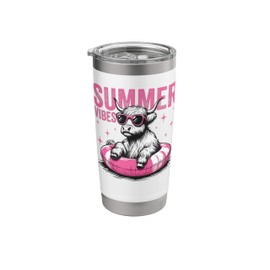 Summer Vibes Funny Highland Cow Pool Float Beach (2 Sided) Stainless Steel Insulated Tumbler