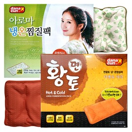 1 Danaeun square aroma double-sided compress + 1 red clay hot and cold compress pack / 다나은 사각 아로마 양면찜질팩1개+황토냉온찜질팩1개