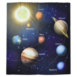 Modern Window Curtain Polyester Fiber Planet Pattern Digital Printing Shade Curtain Home Decoration150x166cm / 59.1x65.4in Type 39