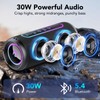 Portable Bluetooth Speaker with Lights, Bluetooth 5.4 Speaker, Powerful Crystal