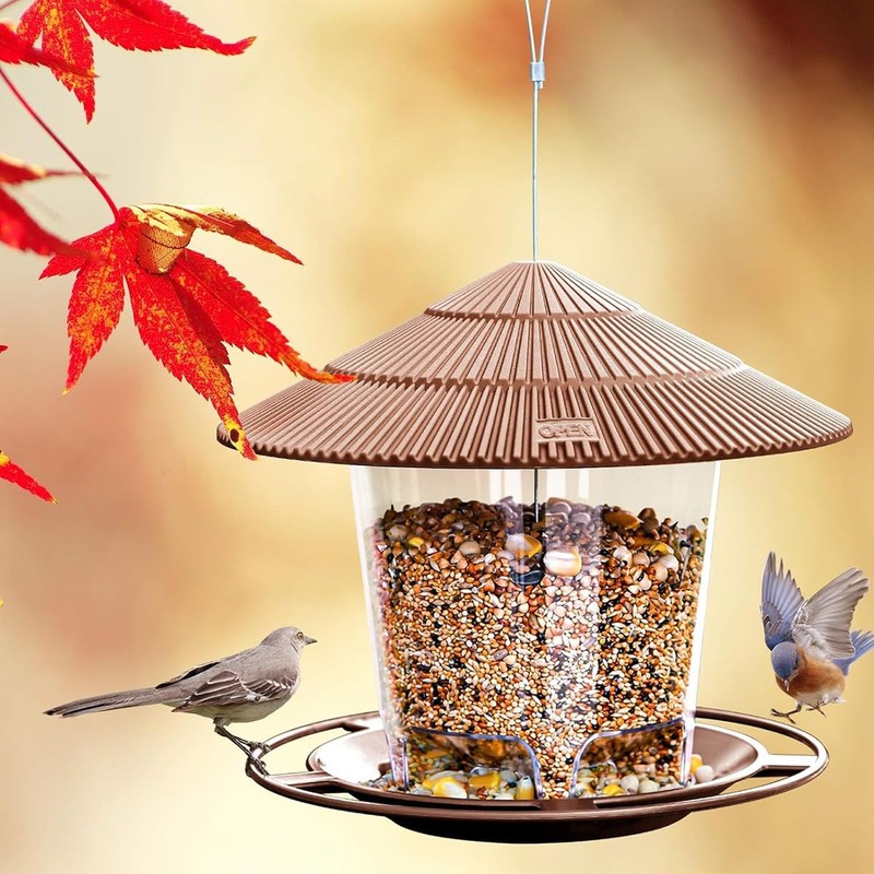 AIMALL Outdoor Hanging Bird Feeder 7.09x6.5in Plastic Feeder for Garden
