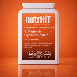 Collagen & Hyaluronic Acid Capsules, with Vitamin C, Biotin & Marine Collagen, Skin Support, 60 Capsules
